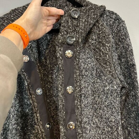 PrAna Angelica Duster button sweater gray‎ women’s size S - Picture 4 of 9